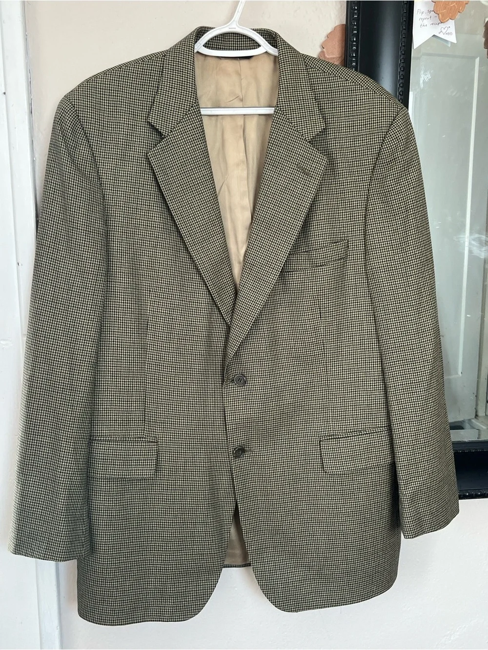 Brooks Brothers Tan/Black Houndstooth Men’s 42R Sport Coat
